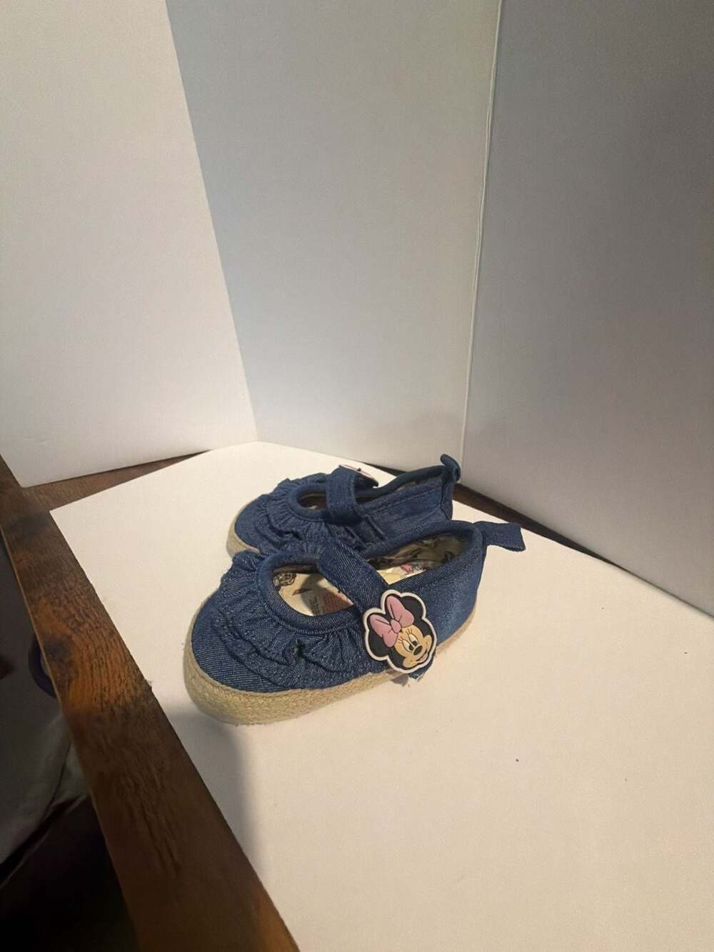 Disney Baby Minnie Mouse Daisy Duck Frilly Denim Shoes Size 6-9M